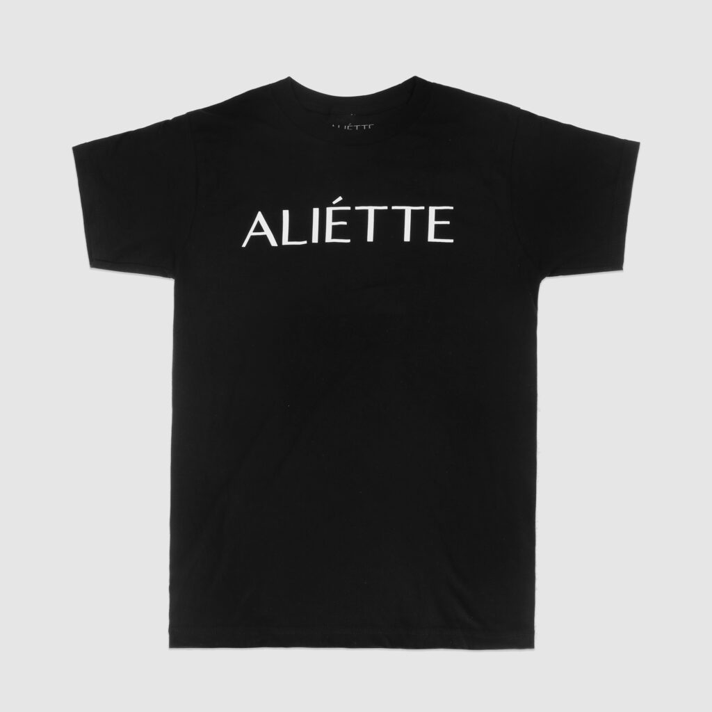 black flat lying t-shirt